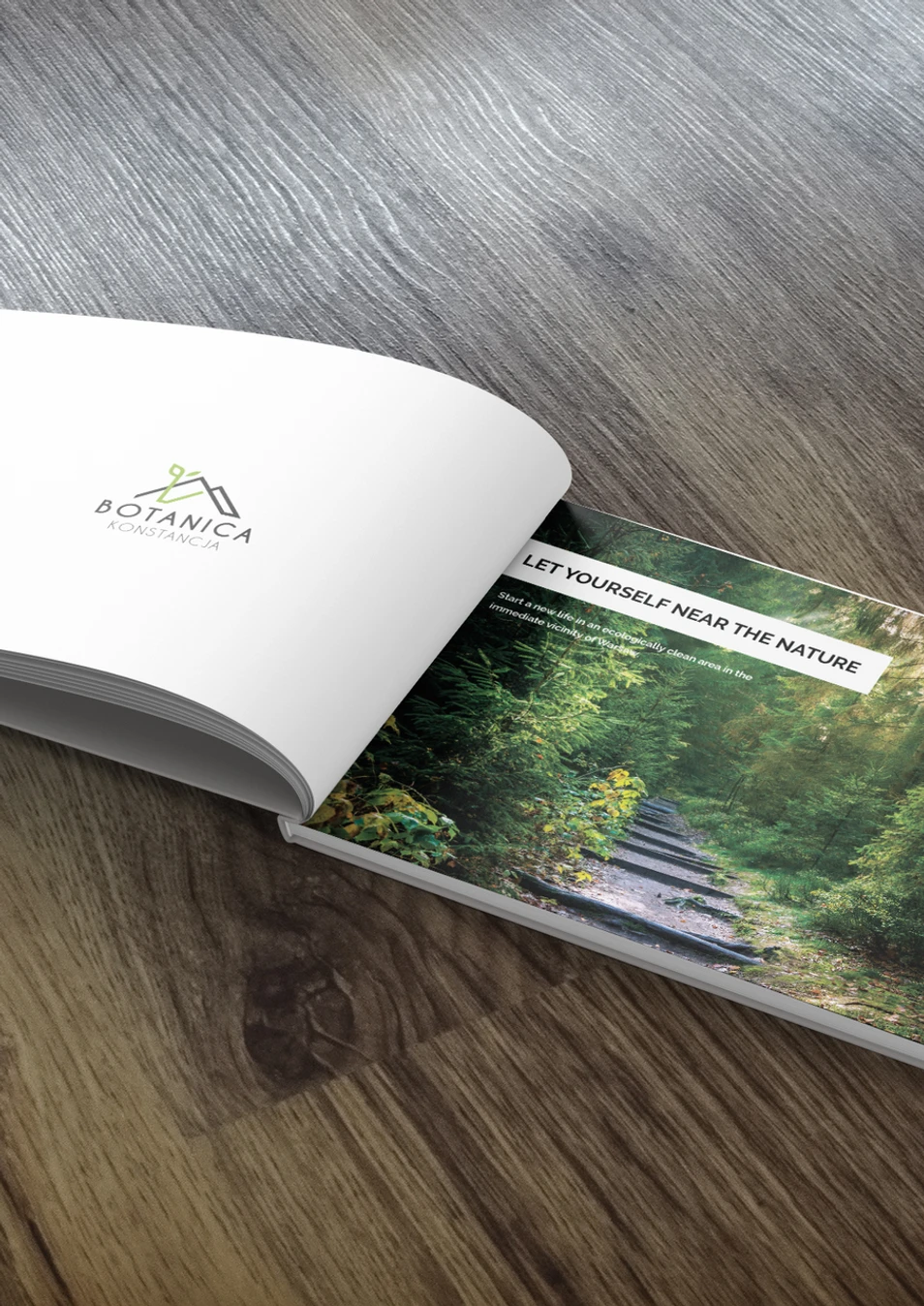 Sales book for Botanica Konstanja's eco-friendly cottage village, beautifully designed and informative.